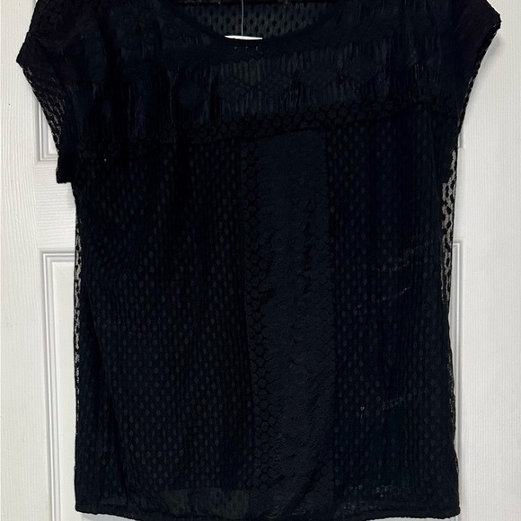 Max Studio Tops - Max Studio Black Sheer Lace Blouse
